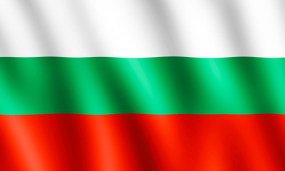 Flag of Bulgaria waving in the wind