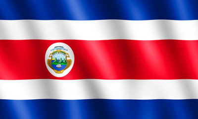 Flag of Costa Rica waving in the wind