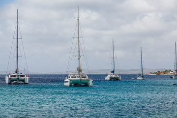 Fototapeta premium Catamarans and Sailboats