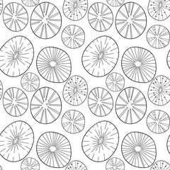Abstract hand drawn seamless pattern. Vector doodle circles background.