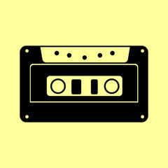 Cassette icon, audio tape sign