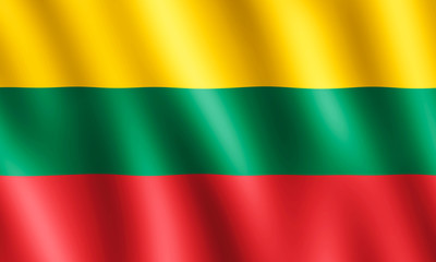 Flag of Lithuania waving in the wind