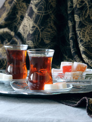 Turkish tea and lokum.
