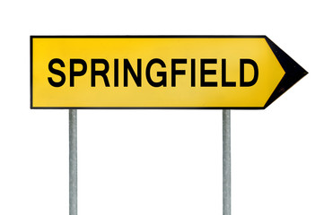 Yellow street concept sign Springfield isolated on white