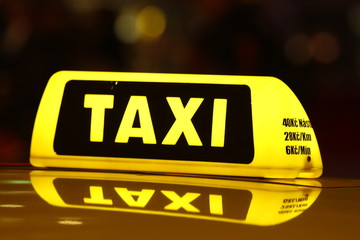 Taxi Car at Night
