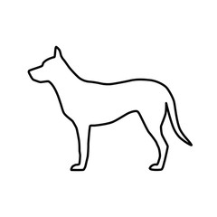 Vector image of an outline dog silhouette - 102409992