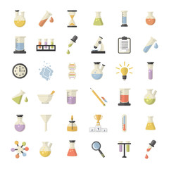  Science and Research big icons set.Chemistry industry icons.Science and research icons for learning and web applications .Flat design