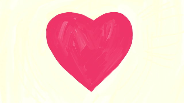 Beating Heart, hand drawn animation seamless loop, can be used for Valentines or Mothers Day