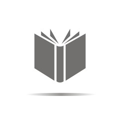 Icono de un libro abierto sobre fondo blanco. Ilustración vectorial