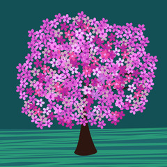 Flowering tree vector