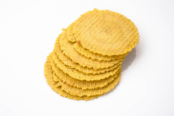 Wafers on white background.