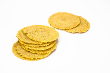 Wafers on white background.