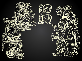 Mexico and Peru native art in black and white