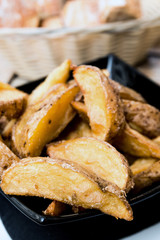 Golden French fries potatoes ready to be eaten