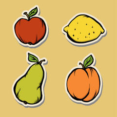 Stickers with fruits