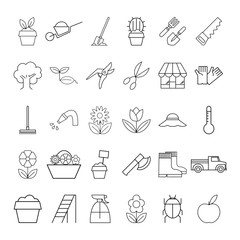 Set of garden plant icons