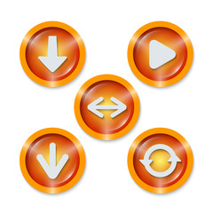 Set of five icons with different arrows