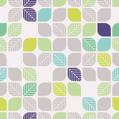 seamless geometric pattern with leaves - 102417752