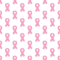Seamless pattern pink ribbon