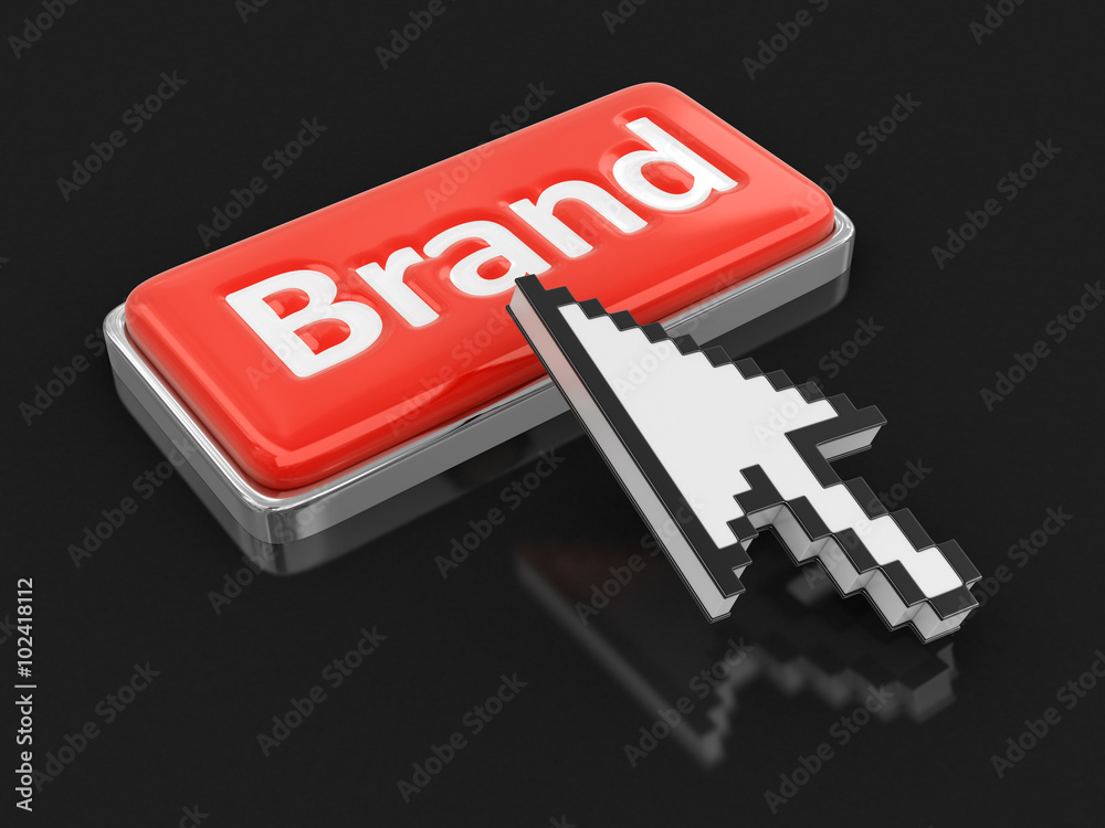Poster cursor and button brand. image with clipping path