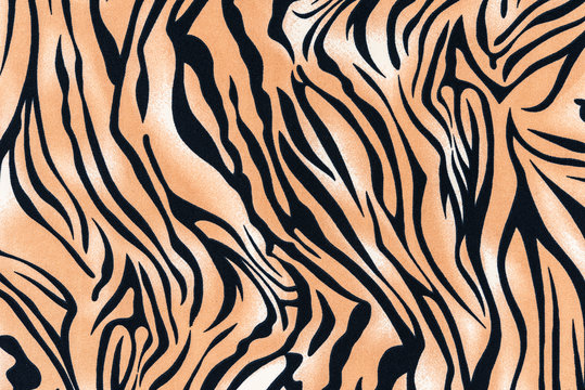 texture of print fabric striped tiger and zebra