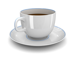 Image of cup with saucer. Image with clipping path