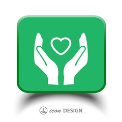 Obraz premium Pictograph of heart in hand