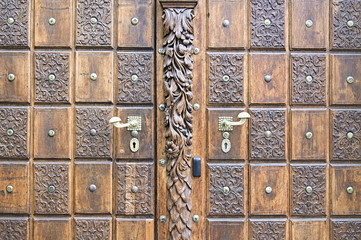 Old wooden door background texture
