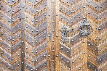 Old wooden door background texture