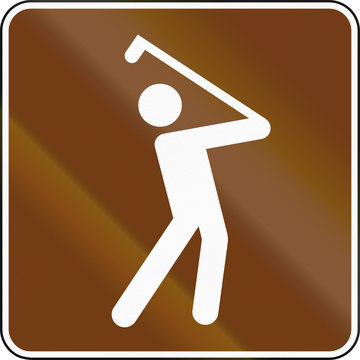 United States MUTCD guide road sign - Golf course