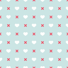 Cute retro abstract heart seamless pattern. Can be used for wallpaper, cover fills, web page background, surface textures. Pink, broun and white colors.