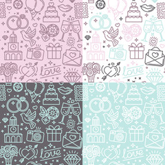 Vector seamless pattern and background for wedding invitations