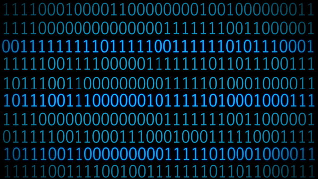 Digital Code On Computer Screen. Technology Background