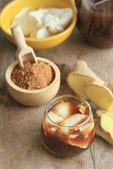 soybean curd and fresh ginger