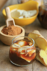 soybean curd and fresh ginger