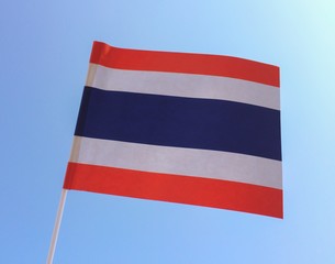 Thailand flag with the blue sky