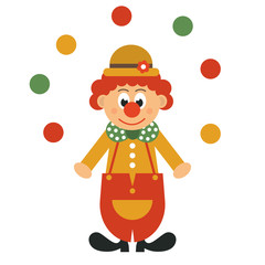 clown in hat and balls