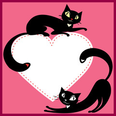 A couple of cats and  heart