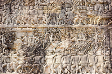 A Bas-Relief Statue of Khmer Culture