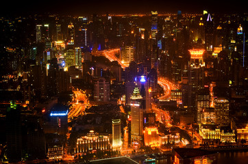 Night view of the Shanghai