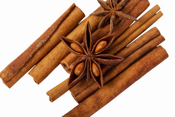 spices on a white background