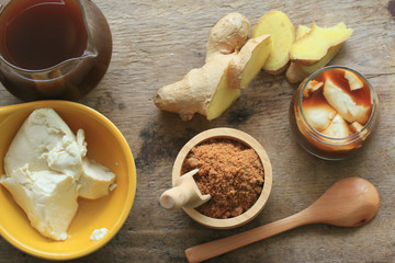 soybean curd and fresh ginger