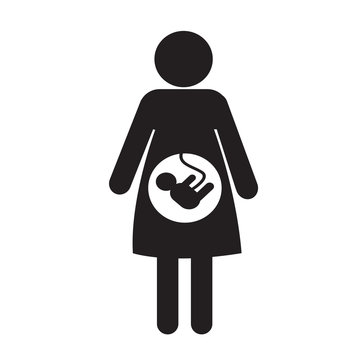 Pregnant Woman Icon Illustration Design