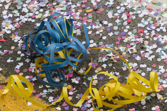 confetti and streamers at carnival