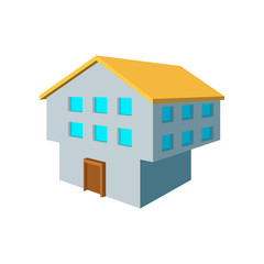 Two-storey house cartoon icon