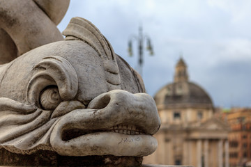 Fish statue piazza del popolo, Rome