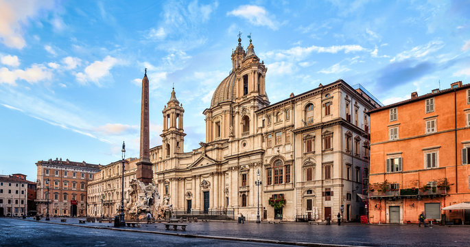 Sant'Agnese in Agone and the obelisco agonale piazza navona