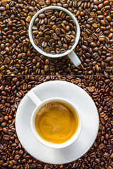 Coffee collage - four detailed shots of coffee