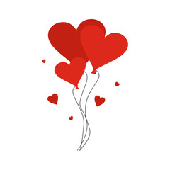 Valentine day balloons flat illustration