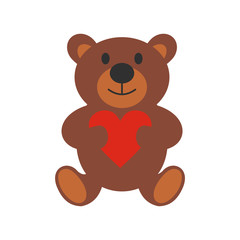 Teddy bear flat icon 